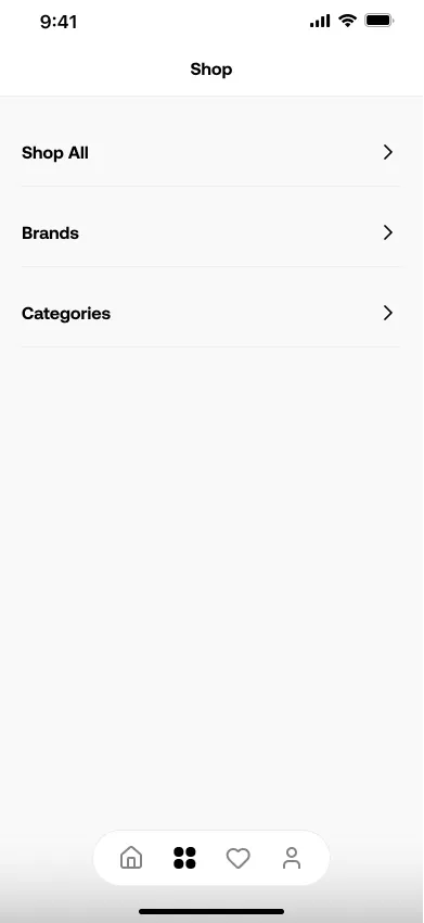 AZIBA mobile browse screen with brands, categories and curated edits