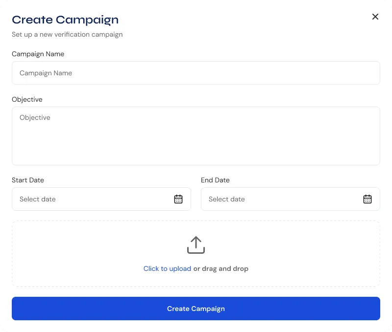 Create-campaign modal
