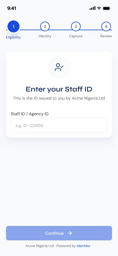 End-user eligibility step