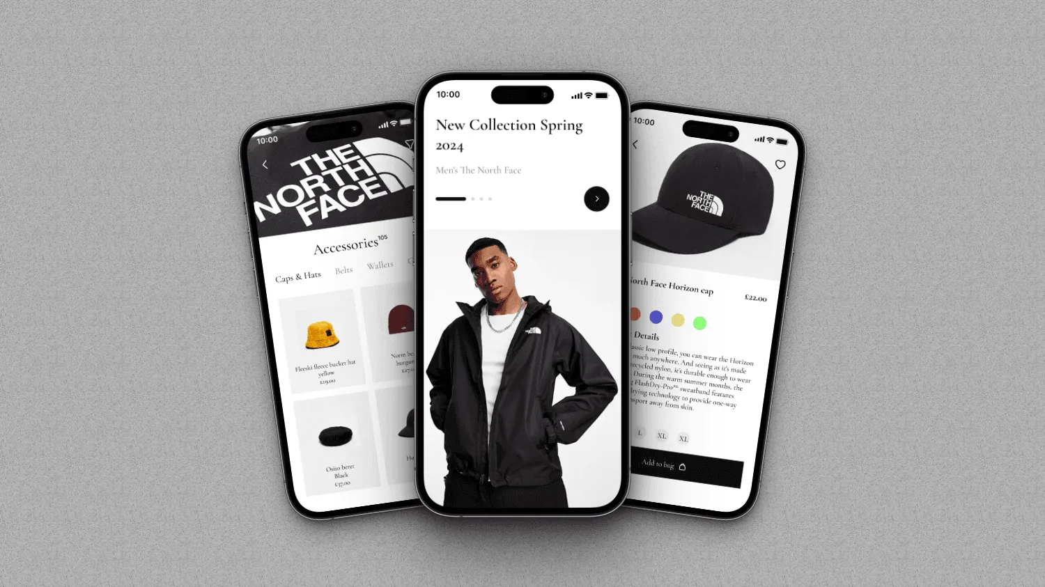 Retail storefront: Category browse, lookbook and product detail for a mobile fashion store.